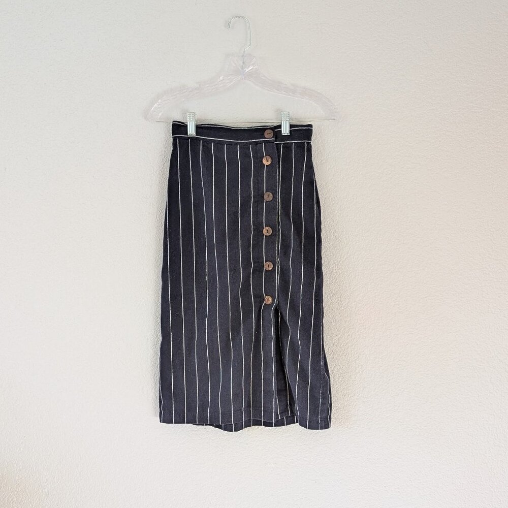 Women's Navy and White Skirt